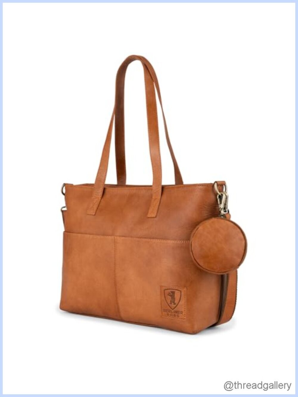 Vintage Full Grain Vegetable-Tanned Leather Tote Bag for Women Satchel
